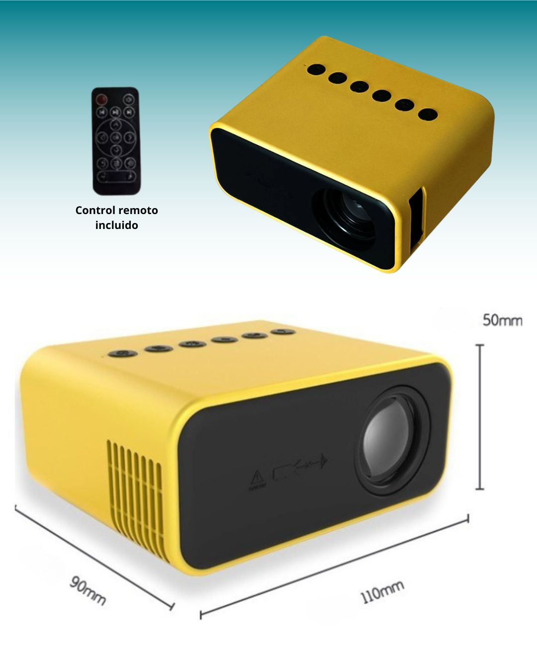 MINI PROYECTOR PORTATIL VIA USB, MICROSD Y WIFI MD10437
