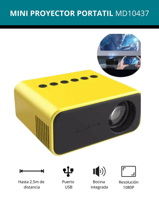 MINI PROYECTOR PORTATIL VIA USB, MICROSD Y WIFI MD10437